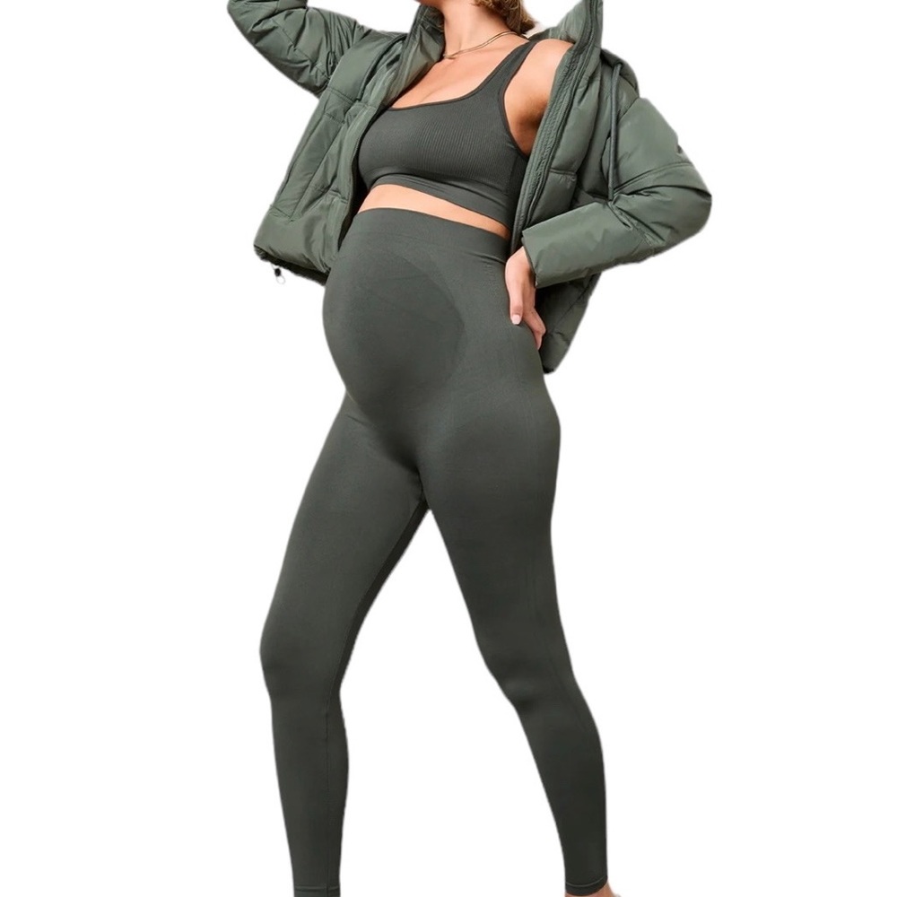 NWT Blanqi Everyday Maternity Belly Support Leggings Forest Night Size XL